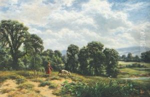 Feeding The Goats by Alfred Grey