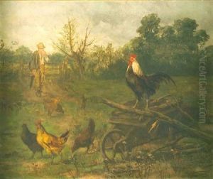 Farmyard Scene by Alfred Grey