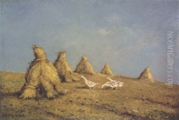 Haystacks And Geese - view 1