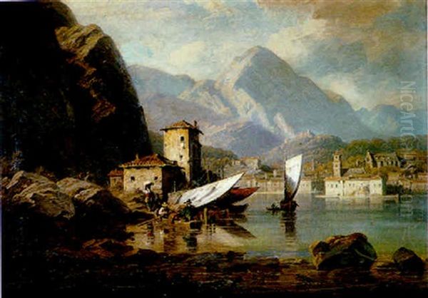 Paisaje Alpino Con Un Lago - view 1