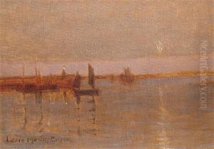 St. Ives Harbour (+ Moonlight St. Ives Harbour; 2 Works) by Louis Monro Grier