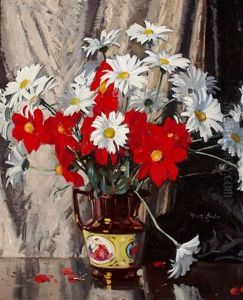 Mixed Flowers In A Copper Lustre Jug Mixed Flowers In A Copper Lustre Jug