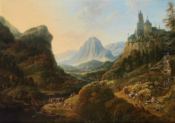 An Ideal Rhine Landscape With An Elevated Castle - view 1