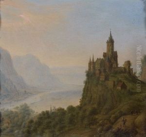 Paysage Panoramique De La Vallee Du Rhin Avec Un Chateau