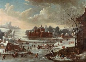 Paysage D'hiver by Jan Griffier the Elder