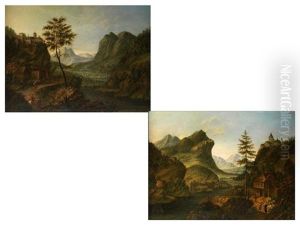 Fantasielandschaften (pair) by Jan Griffier the Elder