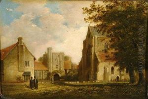 Beaufort Tower And Buildings And The Church Of The Hospital Of St. Cross, Near Winchester by Richard Augustin Baigent