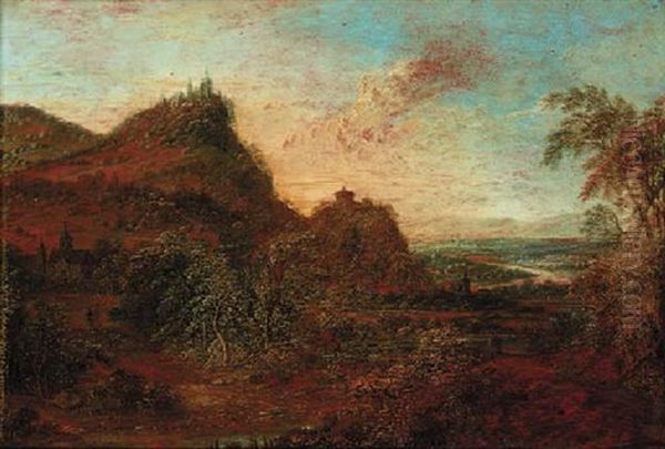 An Extensive Rhenish Landscape At Sunset - view 1
