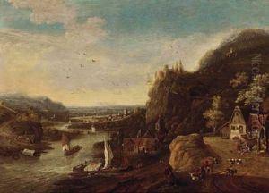 An Extensive Rhenish Landscape by Jan Griffier the Elder