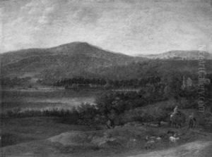 Paesaggio Lacustre Con Scena Pastorale