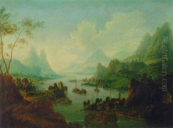 A Rhenish Landscape With A Town Beyond - view 1