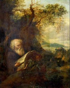 A Hermit Praying In A Landscape
