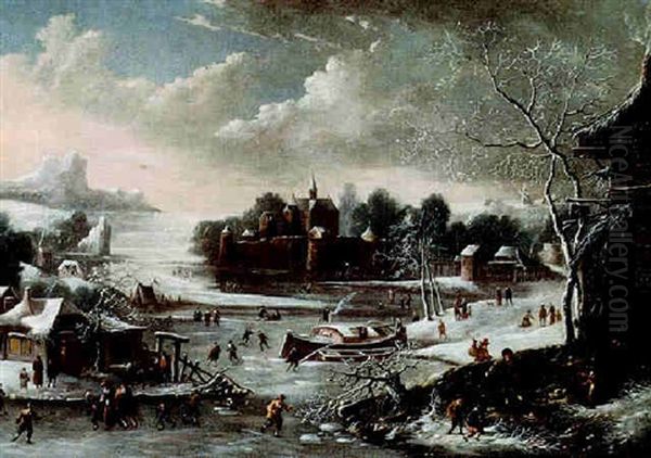 Paysage Hivernal Aux Patineurs - view 1