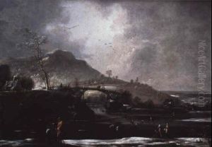 Paysage Hivernal Aux Patineurs by Jan Griffier the Elder