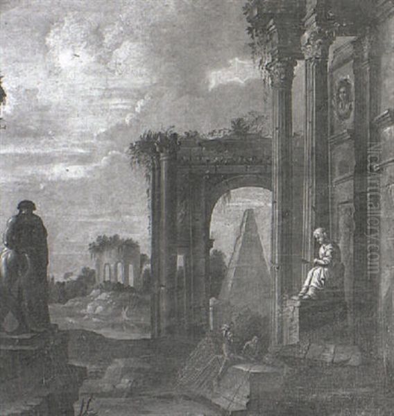 Capriccio Of Roman Ruins With The Farnese Hercules - view 1