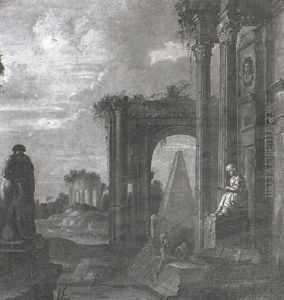 Capriccio Of Roman Ruins With The Farnese Hercules by Jan Griffier the Elder