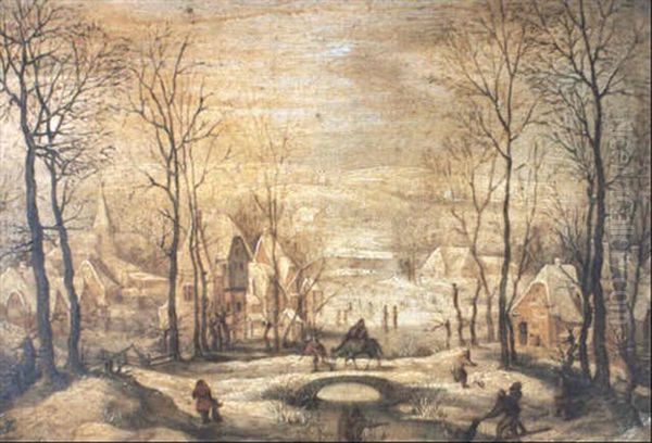 The Flight In Dutch Winter Landscape - view 1