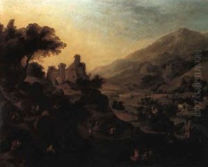 Rhenish Landscape With A Ruin And Figures Rhenish Landscape With A Ruin And Figures