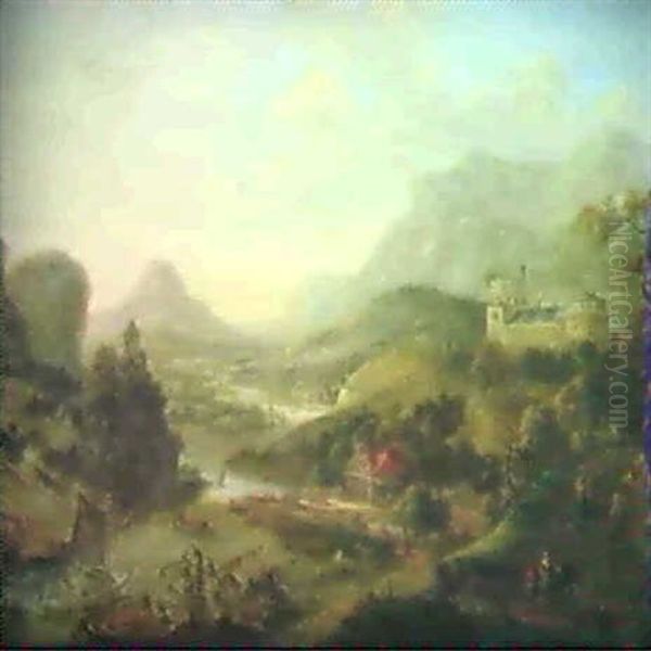 Belebte Flusslandschaft - view 1