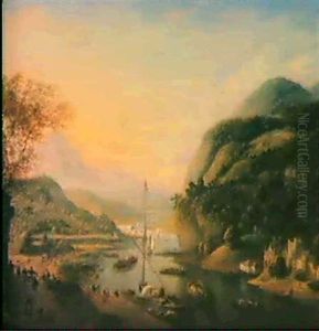 Phantastische Rheinlandschaft by Jan Griffier the Elder