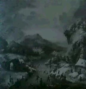 Winterliche Flusslandschaft by Jan Griffier the Elder
