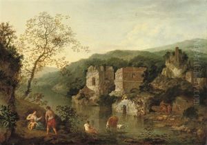 An Italianate Landscape With Classical Figures By A River