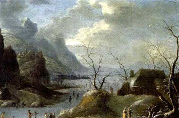 Eisvergnugen In Einer Gebirgigen Winterlandschaft - view 1