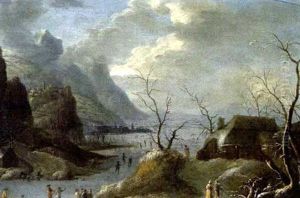 Eisvergnugen In Einer Gebirgigen Winterlandschaft by Robert Griffier