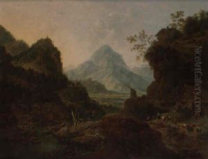 Paysage De Montagnes Au Bord Du Rhin