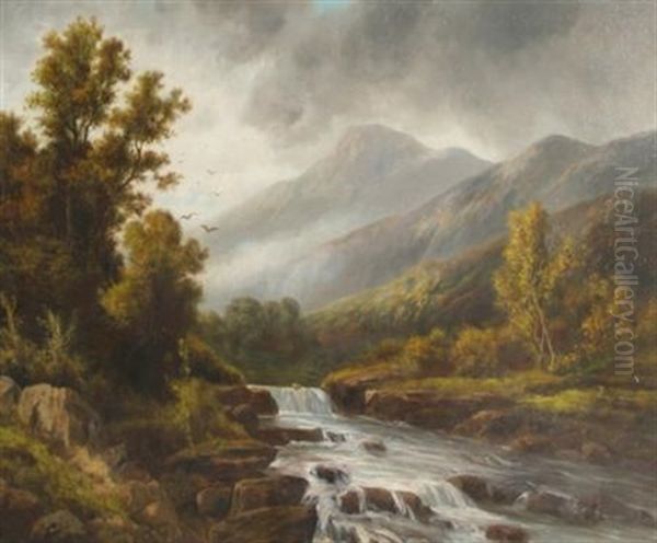 Mountain Landscape With Rushing Water - view 1