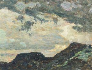 Landscape With Blue Mountains by Walter Griffin