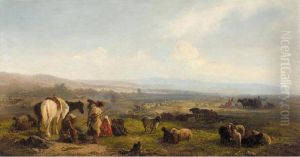 Travellers On The Caucasian Plain by Theodor Baikoff