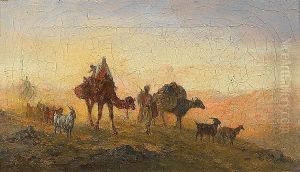 Caravan Scene In The Mountains
