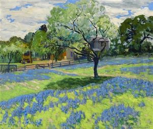Lupine In Bloom On A Ranch by William Alexander Griffith