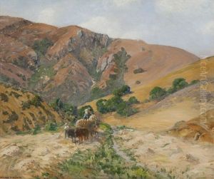 Harvest Time, Farmers Making Hay In Laguna Canyon At Big Bend by William Alexander Griffith