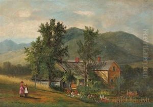 Farm And Garden With Two Girls Farm And Garden With Two Girls