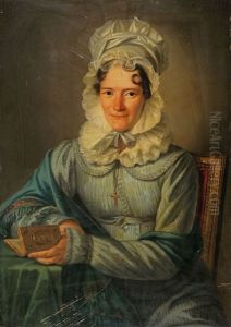 Portrait Einer Dame Mit Haube Und Gebetbuch