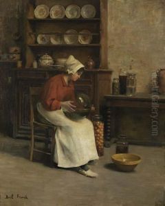 Jeune Femme Preparant Les Fruits by Franck Antoine Bail