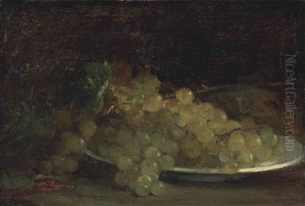 Still Life With Grapes; Hay Wagon And Cattle (recto-verso) - view 1