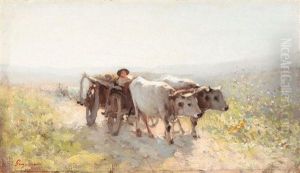 Car Cu Boi, Pe Cale, De Dimineata by Nicolae Grigorescu