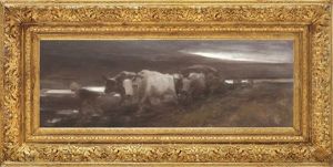 Bullock Carts At Sunset by Nicolae Grigorescu