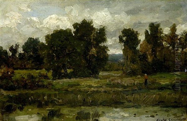 Franzosische Lanschaft Mit Schaferin - view 1