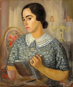 Portrait Of Maria Tupper (1893-1965) by Boris Dmitrievich Grigoriev