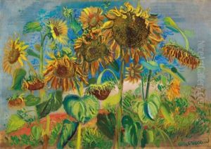 Sunflowers by Boris Dmitrievich Grigoriev