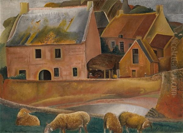 Farm With Lambs - view 1