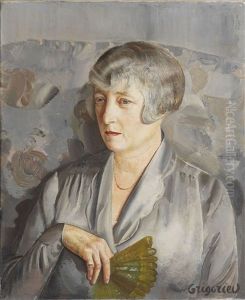 Madame Barthelemy With A Green Fan