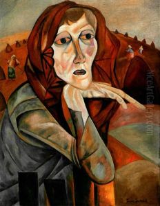 Portrait De Femme by Boris Dmitrievich Grigoriev