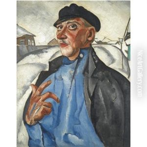 Portrait Of Petr Baksheev In The Role Of Vas'ka Pepel From Maxim Gorky's Na Dne by Boris Dmitrievich Grigoriev