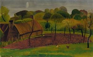 Farm House With Orchard by Boris Dmitrievich Grigoriev