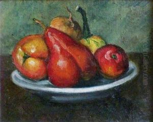Nature Morte Poire Et Pomme by Roger-Maurice Grillon